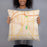 Person holding 18x18 Custom Flossmoor Illinois Map Throw Pillow in Watercolor