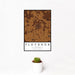 12x18 Floydada Texas Map Print Portrait Orientation in Ember Style With Small Cactus Plant in White Planter