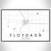 Floydada Texas Map Print Landscape Orientation in Classic Style With Shaded Background