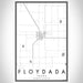 Floydada Texas Map Print Portrait Orientation in Classic Style With Shaded Background