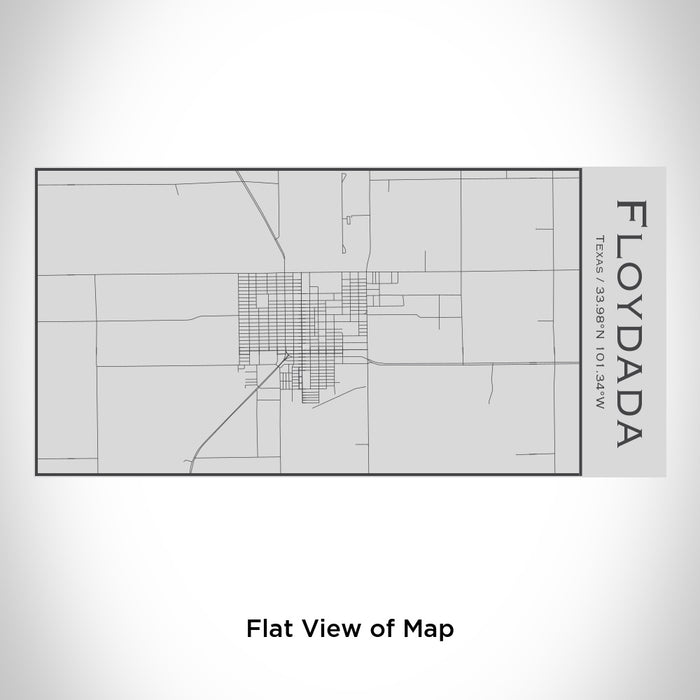 Rendered View of Floydada Texas Map Engraving on 17oz Stainless Steel Insulated Cola Bottle