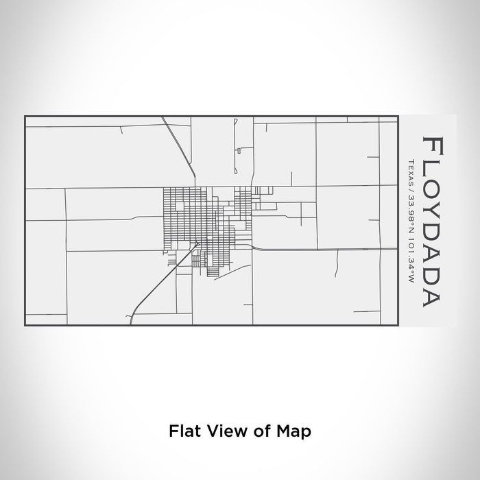 Rendered View of Floydada Texas Map Engraving on 17oz Stainless Steel Insulated Cola Bottle in White