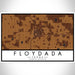 Floydada Texas Map Print Landscape Orientation in Ember Style With Shaded Background