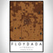 Floydada Texas Map Print Portrait Orientation in Ember Style With Shaded Background