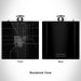Rendered View of Floydada Texas Map Engraving on 6oz Stainless Steel Flask in Black