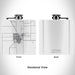 Rendered View of Floydada Texas Map Engraving on 6oz Stainless Steel Flask in White