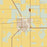 Floydada Texas Map Print in Woodblock Style Zoomed In Close Up Showing Details