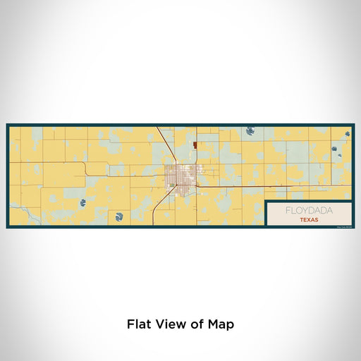 Flat View of Map Custom Floydada Texas Map Enamel Mug in Woodblock