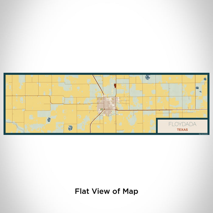 Flat View of Map Custom Floydada Texas Map Enamel Mug in Woodblock