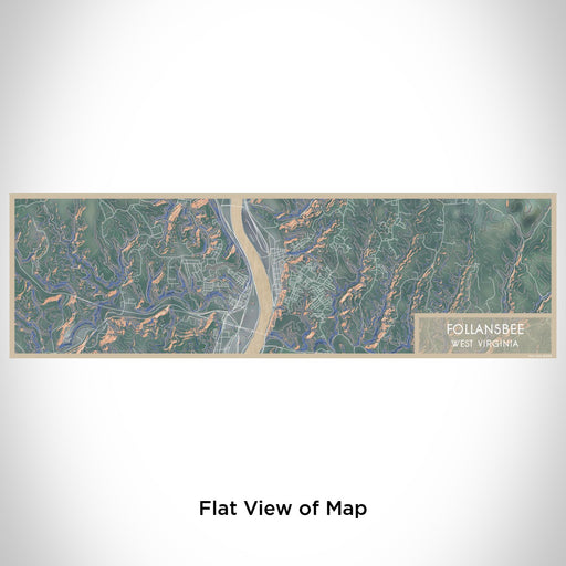 Flat View of Map Custom Follansbee West Virginia Map Enamel Mug in Afternoon