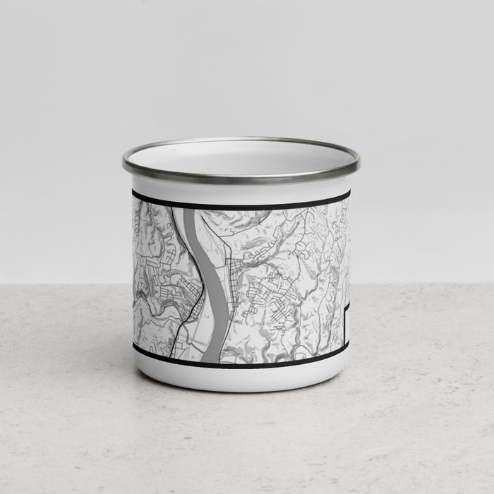 Front View Custom Follansbee West Virginia Map Enamel Mug in Classic