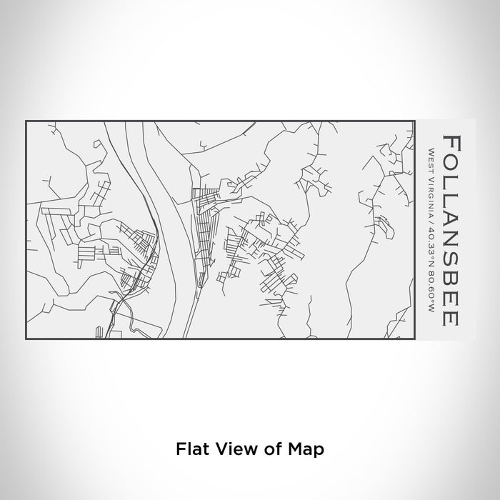 Rendered View of Follansbee West Virginia Map Engraving on 17oz Stainless Steel Insulated Cola Bottle in White