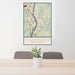 24x36 Follansbee West Virginia Map Print Portrait Orientation in Woodblock Style Behind 2 Chairs Table and Potted Plant