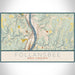 Follansbee West Virginia Map Print Landscape Orientation in Woodblock Style With Shaded Background