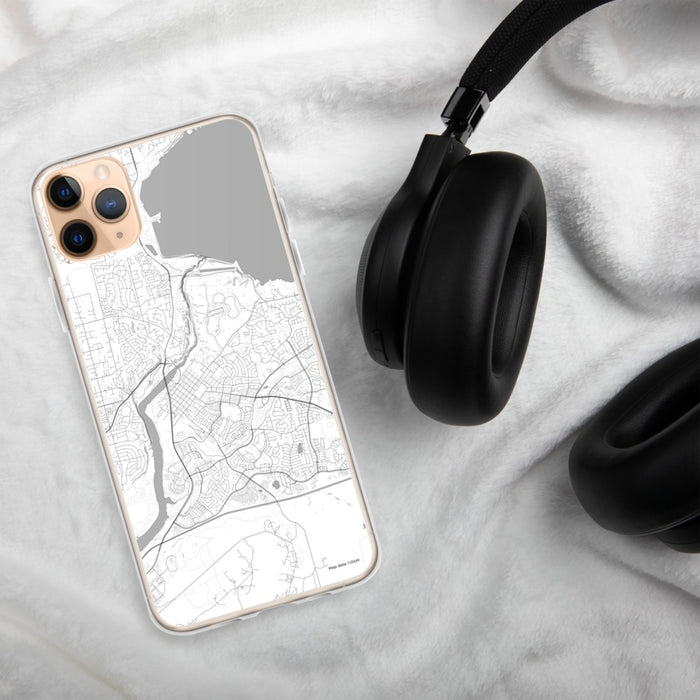 Custom Folsom California Map Phone Case in Classic on Table with Black Headphones