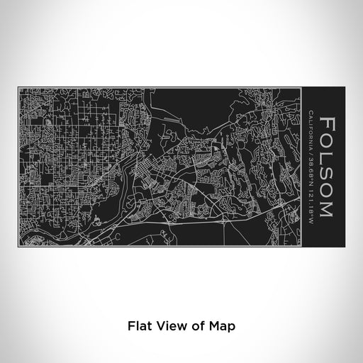 Rendered View of Folsom California Map Engraving on 17oz Stainless Steel Insulated Cola Bottle in Black