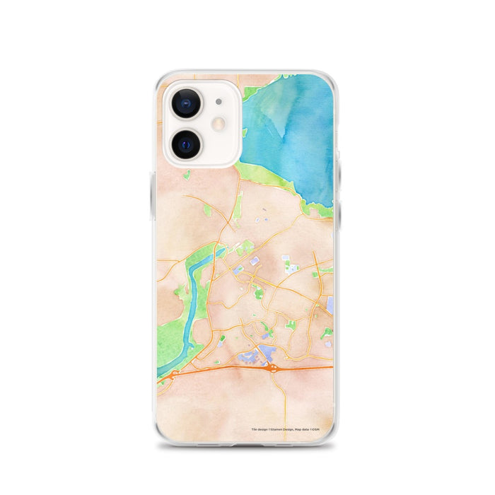 Custom Folsom California Map iPhone 12 Phone Case in Watercolor