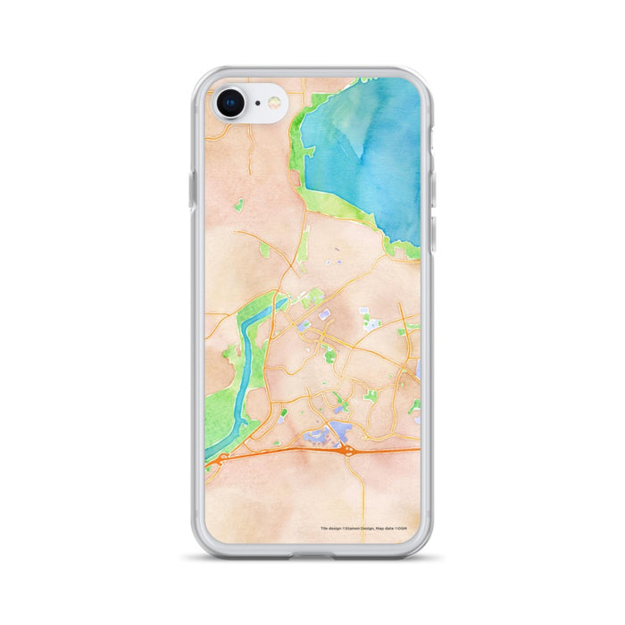 Custom Folsom California Map iPhone SE Phone Case in Watercolor