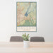 24x36 Folsom California Map Print Portrait Orientation in Woodblock Style Behind 2 Chairs Table and Potted Plant