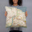 Person holding 18x18 Custom Folsom California Map Throw Pillow in Woodblock