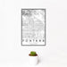 12x18 Fontana California Map Print Portrait Orientation in Classic Style With Small Cactus Plant in White Planter
