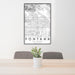24x36 Fontana California Map Print Portrait Orientation in Classic Style Behind 2 Chairs Table and Potted Plant