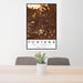 24x36 Fontana California Map Print Portrait Orientation in Ember Style Behind 2 Chairs Table and Potted Plant