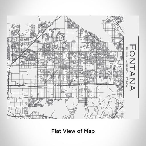 Rendered View of Fontana California Map Engraving on 20oz Stainless Steel Insulated Bottle with Bamboo Top in White
