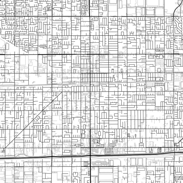Fontana California Map Print in Classic Style Zoomed In Close Up Showing Details