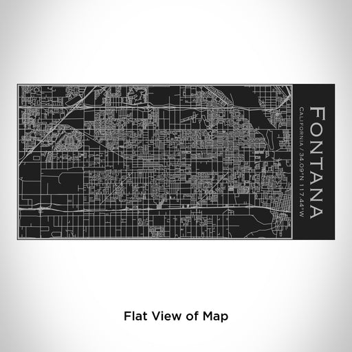 Rendered View of Fontana California Map Engraving on 17oz Stainless Steel Insulated Cola Bottle in Black