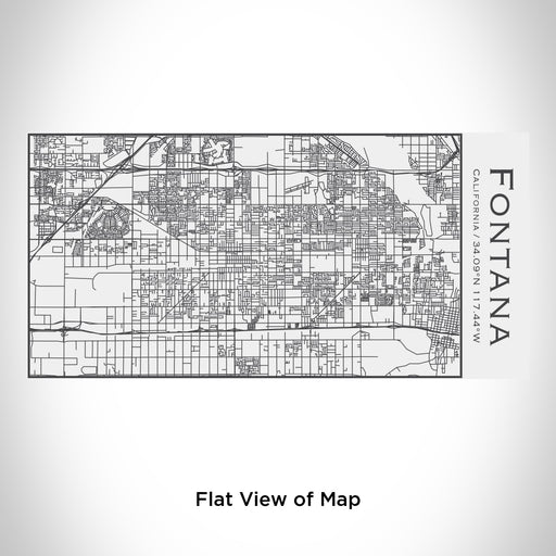 Rendered View of Fontana California Map Engraving on 17oz Stainless Steel Insulated Cola Bottle in White