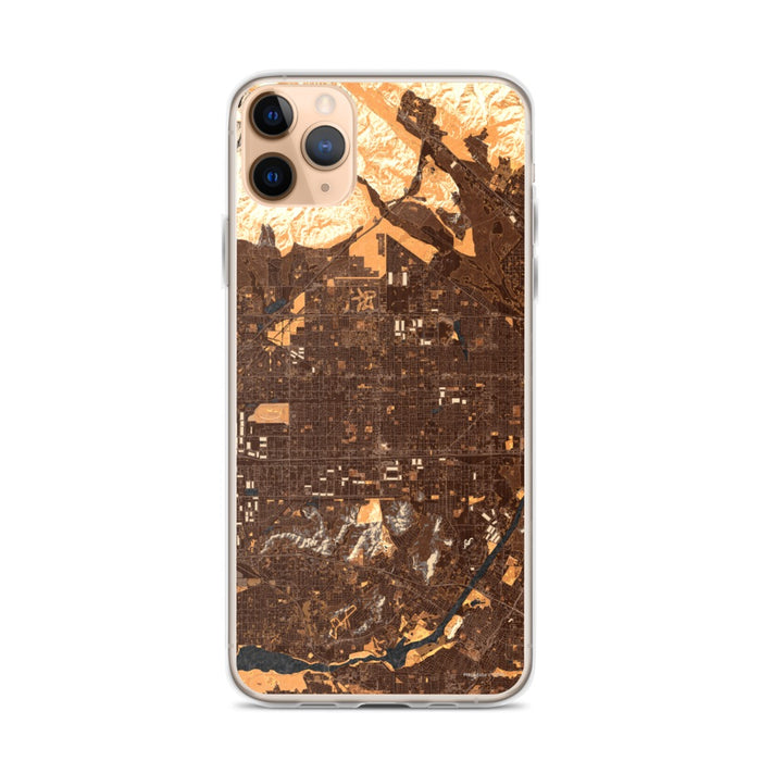 Custom iPhone 11 Pro Max Fontana California Map Phone Case in Ember