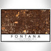 Fontana California Map Print Landscape Orientation in Ember Style With Shaded Background
