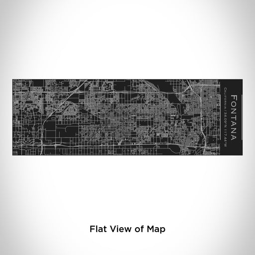 Rendered View of Fontana California Map Engraving on 10oz Stainless Steel Insulated Cup with Sliding Lid in Black