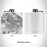 Rendered View of Fontana California Map Engraving on 6oz Stainless Steel Flask in White