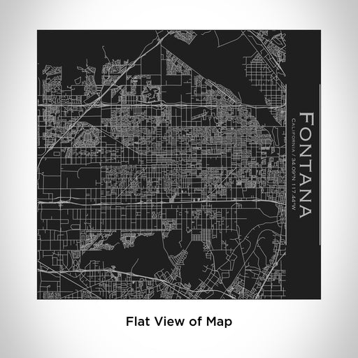 Rendered View of Fontana California Map Engraving on 17oz Stainless Steel Insulated Tumbler in Black