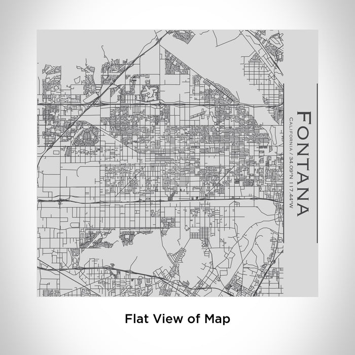 Rendered View of Fontana California Map Engraving on 17oz Stainless Steel Insulated Tumbler