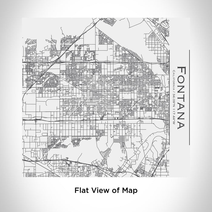 Rendered View of Fontana California Map Engraving on 17oz Stainless Steel Insulated Tumbler in White