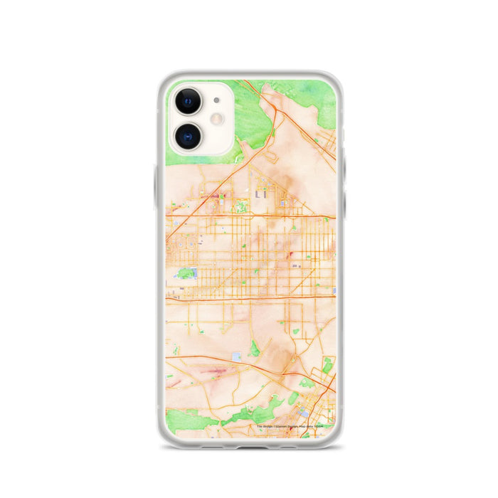 Custom iPhone 11 Fontana California Map Phone Case in Watercolor