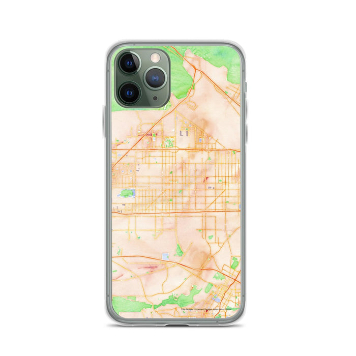 Custom iPhone 11 Pro Fontana California Map Phone Case in Watercolor