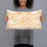 Person holding 20x12 Custom Fontana California Map Throw Pillow in Watercolor