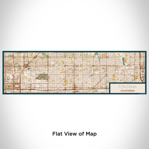 Flat View of Map Custom Fontana California Map Enamel Mug in Woodblock