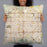 Person holding 22x22 Custom Fontana California Map Throw Pillow in Woodblock