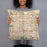 Person holding 18x18 Custom Fontana California Map Throw Pillow in Woodblock