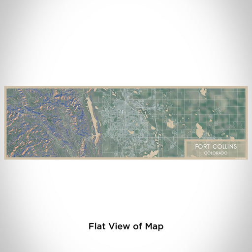Flat View of Map Custom Fort Collins Colorado Map Enamel Mug in Afternoon