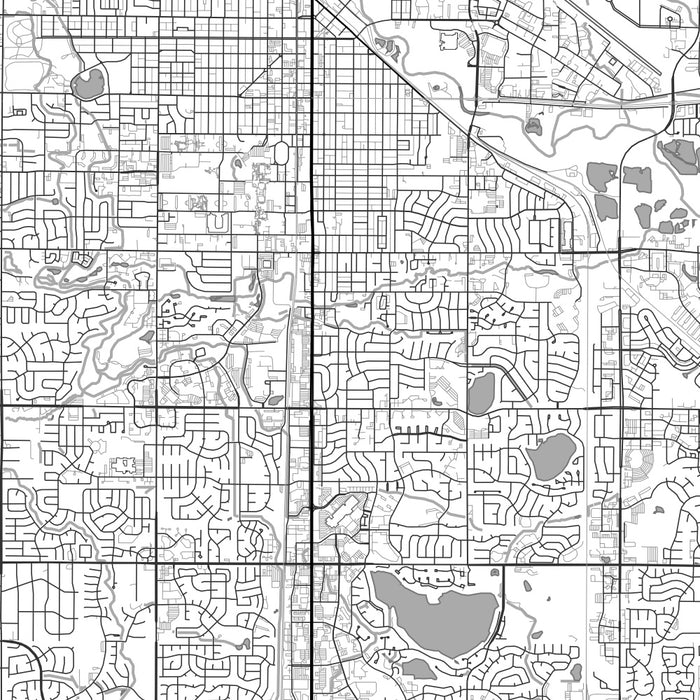 Fort Collins Colorado Map Print in Classic Style Zoomed In Close Up Showing Details