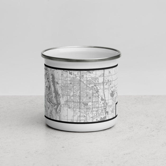 Front View Custom Fort Collins Colorado Map Enamel Mug in Classic