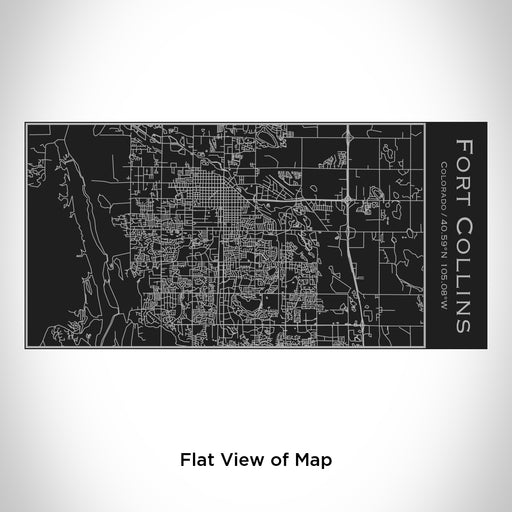Rendered View of Fort Collins Colorado Map Engraving on 17oz Stainless Steel Insulated Cola Bottle in Black