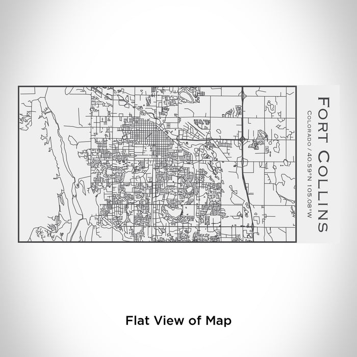 Rendered View of Fort Collins Colorado Map Engraving on 17oz Stainless Steel Insulated Cola Bottle in White