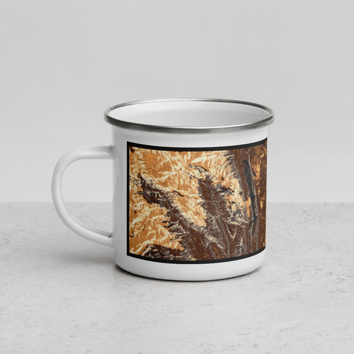 Left View Custom Fort Collins Colorado Map Enamel Mug in Ember